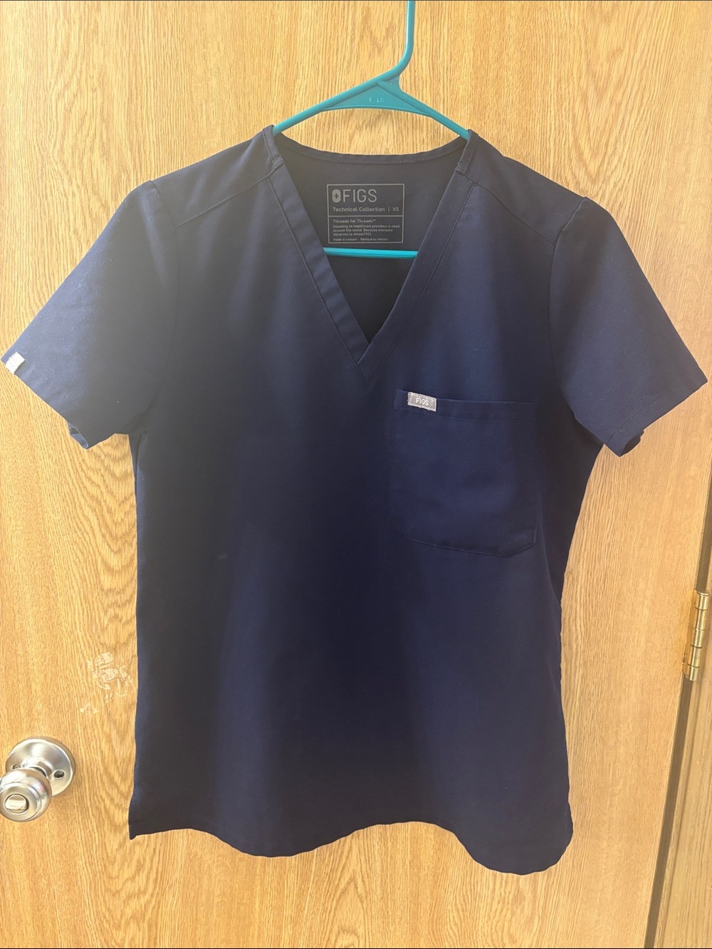 Figs V-Neck Top in Navy